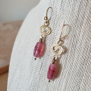 Artisan Pink Drop Earrings